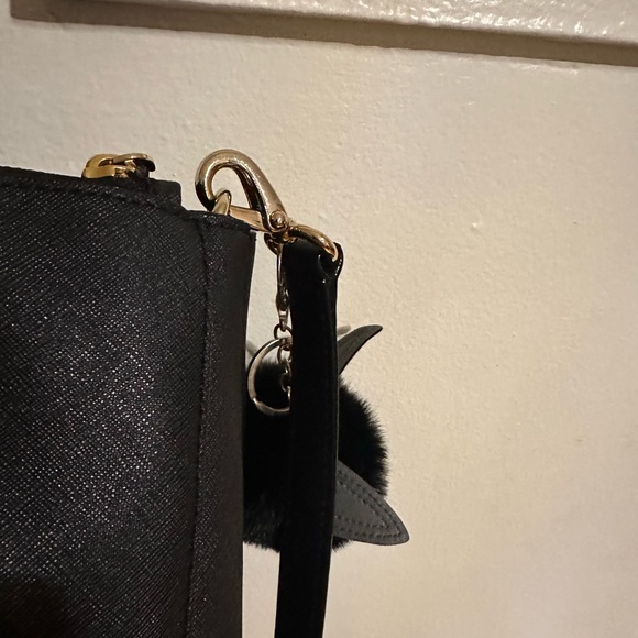 Kate Spade New York Black Leather Satchel Bag with Detachable Long Strap - Picture 6 of 16